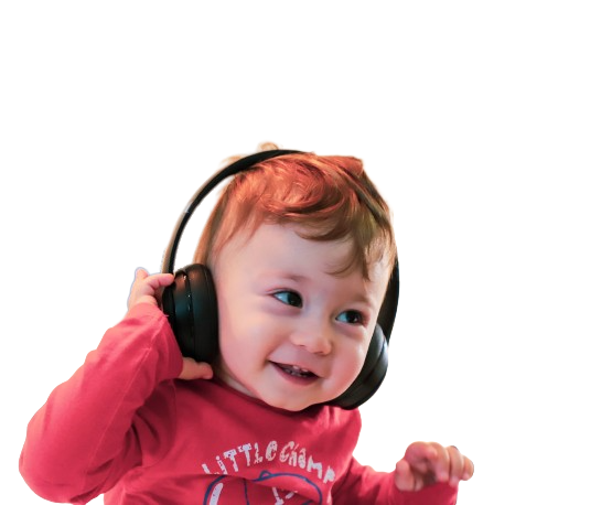 niño escuchando música